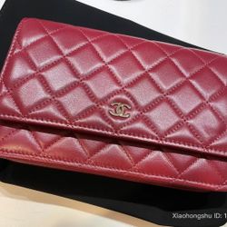 brand new red lamb skin Chanel WOC