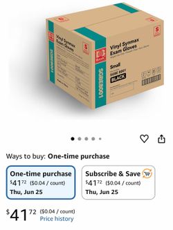 Basic Vinyl Exam Gloves- 4 mil Safty Glove Latex-Free & Powder-Free, SGBE 8001 Synmax Disposable Medical Glove Small (Case of 1000, Black