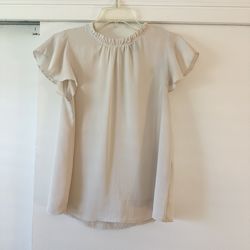 F21 Contemporary Cream Chiffon Blouse