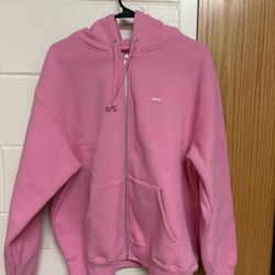 Supreme Small Box Logo Zip Up Hoodie Pink Size M