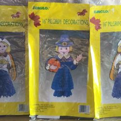 Vintage Thanksgiving Honeycomb Paper Tabletop Decor