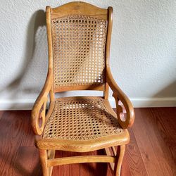 Mid Century Rattan Rocking Chair