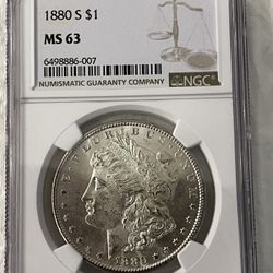 1880 S Silver Morgan DOLLAR  MS 63 NGC  