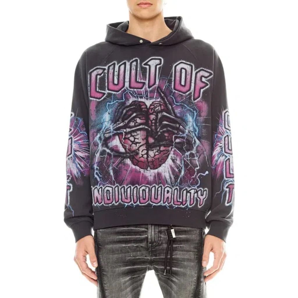 CULT OF INDIVIDUALITY Graphic Hoodie In Vintage Charcoal SIZE M (dead stock)