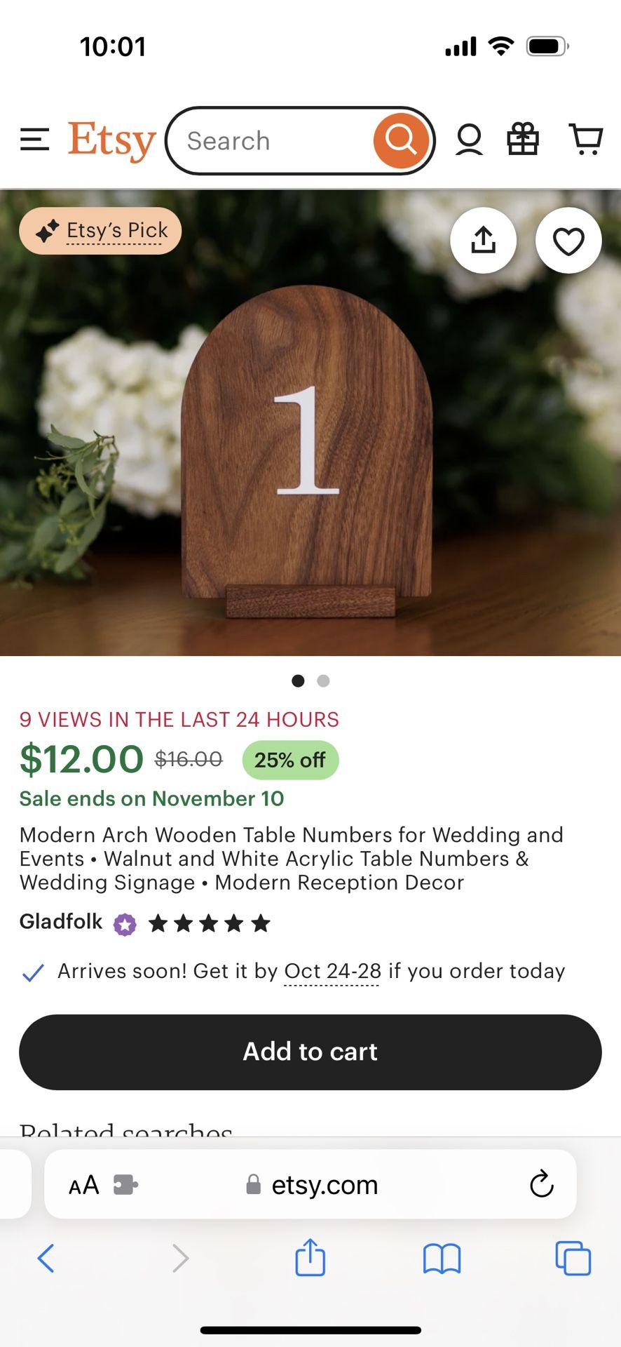 Wooden Table Numbers