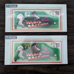 Marc McGwire 62 and 70 record. Vintage Commemorative USPS limited envelope release, and SI magazine