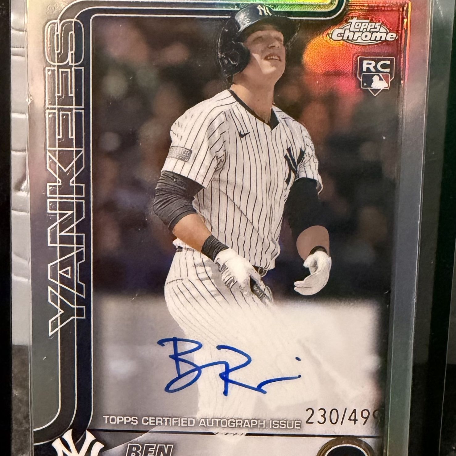 2025 Topps Chrome Ben Rice REFRACTOR ROOKIE AUTO 230/499 RC #RA-BR 