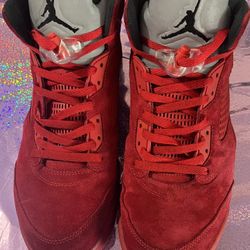 Jordan 5 Retro Red on Red Suede sz 14