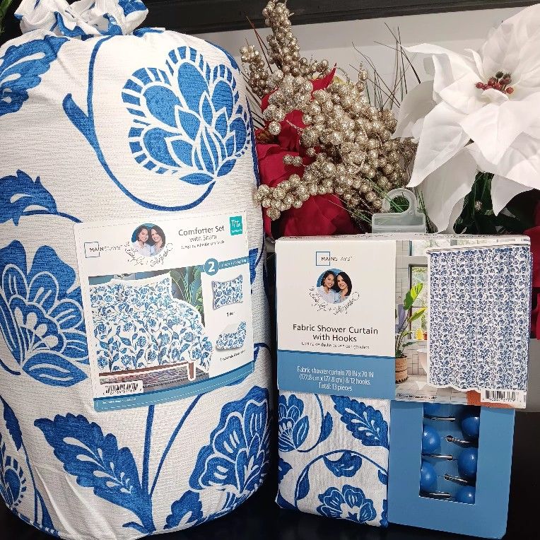 NEW Comforter Set +Matching Shower Curtain