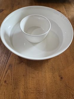 New in boxes White porcelain appetizer/Fondue sets