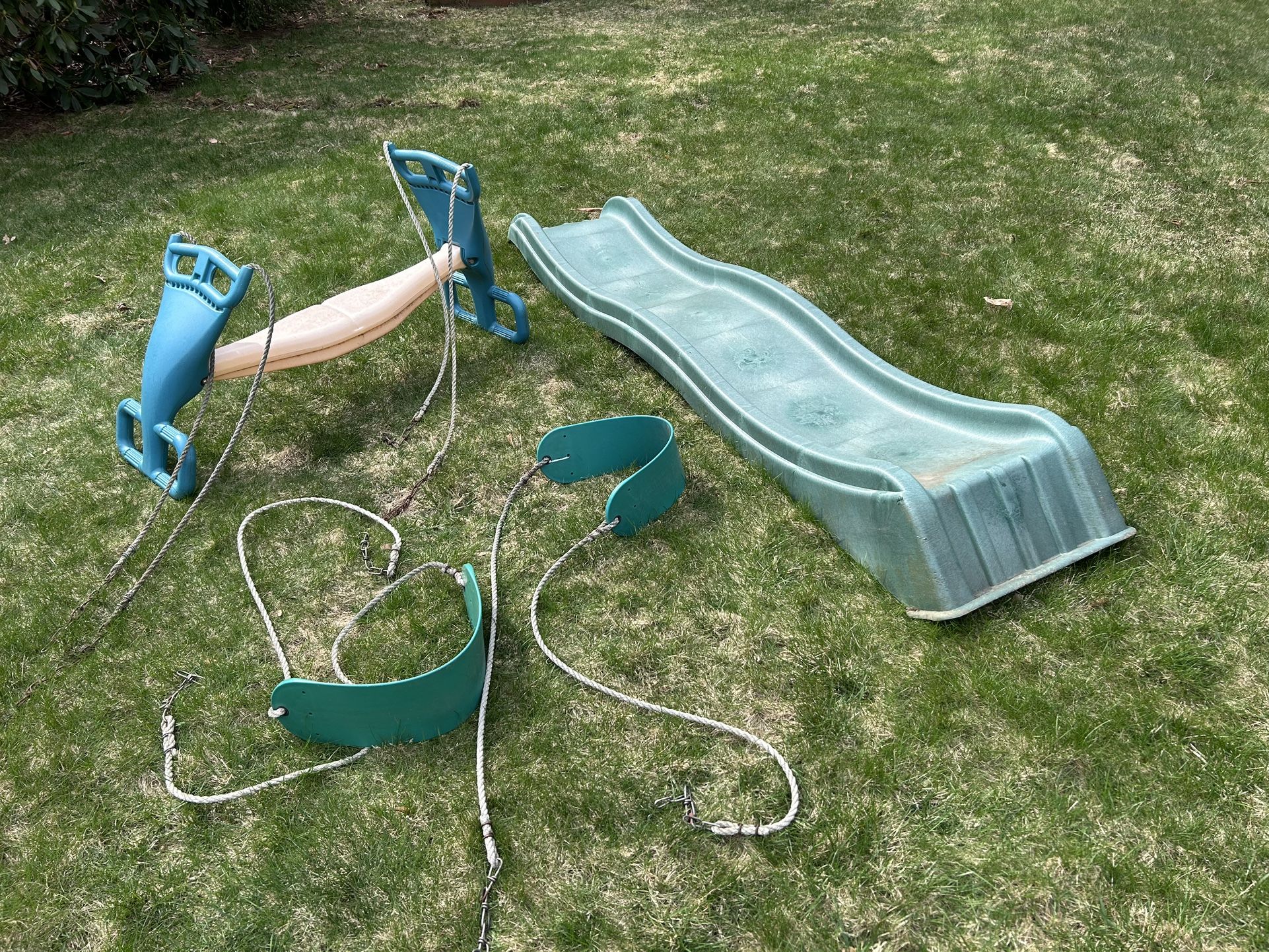 SWING SET ACCESSORIES PARTS, 8 FOOT SLIDE, 2 SWING SEATS, SEESAW SWING SEAT, $85 or BEST OFFER SALEM, NH