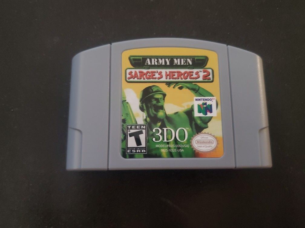 Army Men Sarge's Heroes 2 Nintendo 64 Video Game Cartridge N64