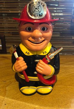 Fire fighter cookie jar