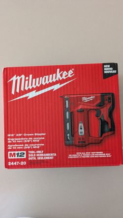 Milwaukee m12 crown stapler.