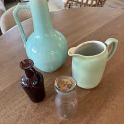 Vintage pottery and glass