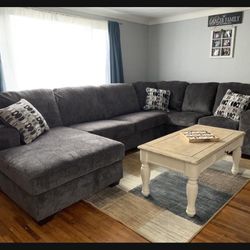 $39 Down Payment 👍 Ashley Ballinasloe Smoke Comfort Contemporary Sectional Sofa Couch 💥💥 Brand New 💯 