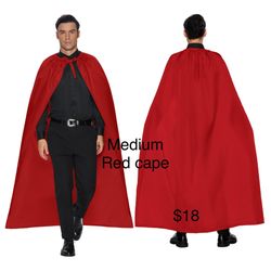 Red Cape Adult Medium Costume Cosplay / Capa Roja Adulto Mediano Disfraz 