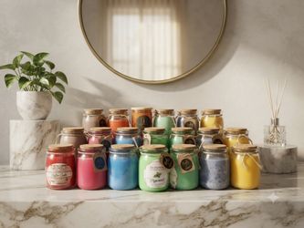Premium Handcrafted Scented Jar Candles with Cork Lids – Rustic Gift Set Collection