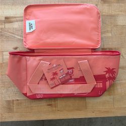 Trader Joe’s insulated lunch bag pink / peach tote NWT!