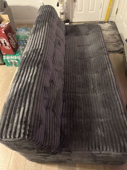 Grey Fluffy Couch
