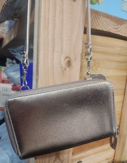  Metallic Light Pink Small Crossbody Purse / Wallet / Wristlet