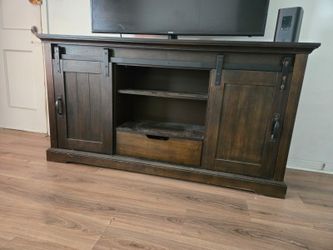 Rustic Farmhouse Entertainment Center TV Stand Living Room Cabinet Set
