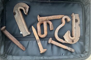 Rail Anchors / Anti-Creepers…. J-Hook / Tie Plate Anchors…… Excellent For Use W Blacksmithing & Forging/ Home & Garden Decor : Old Railroad Anchors. B