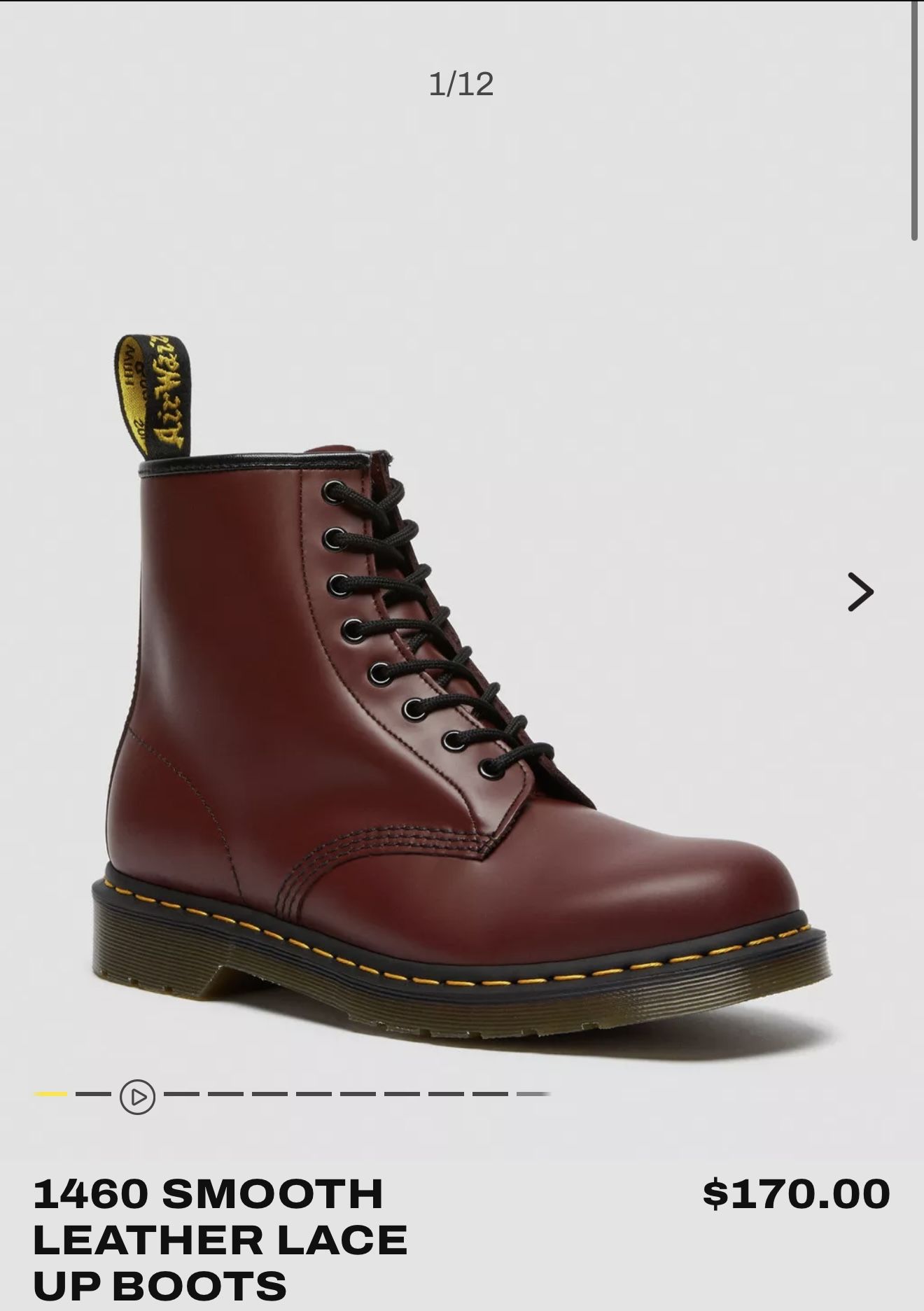 1460 SMOOTH LEATHER LACE UP BOOTS