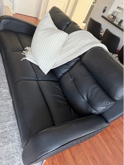 Leather sofa and loveseat