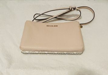 MICHAEL Michael Kors Reversible Crossbody Purse Pink White Grey
