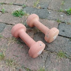 Pair of 5lb Bollinger dumbells - coated hand weights