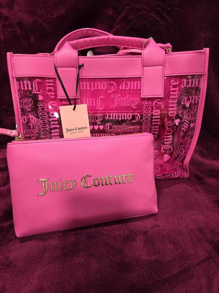 Juicy Couture Hot Pink Heart Large Tote NWT