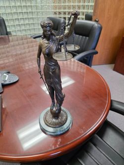 Lady Justice bronze and marble statue