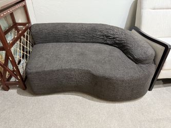 55'' Modern Curved Sofa ，Arc 2-Seater Foam Couch Compressed in-a-Box, Boneless Cloud Couch with Extra-Deep-Wide Seats in Comfortable Chenille