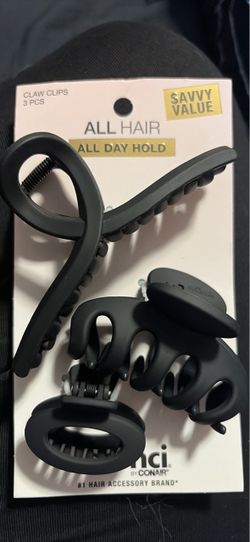 Conair Hair Claw Clips 3-Pack Black