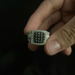 Silver Ring With Diamonds