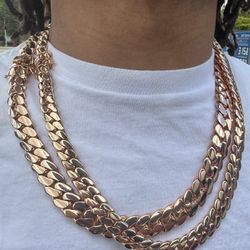 Two handmade heavy And solid Miami Cuban links necklaces