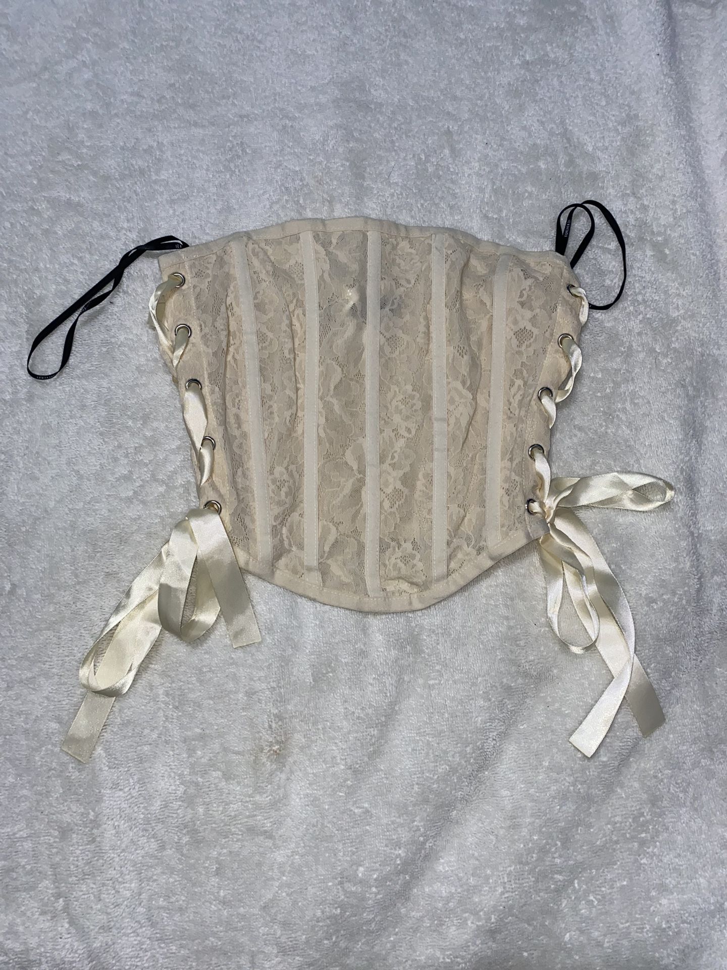Lace Ribbon Corset Top