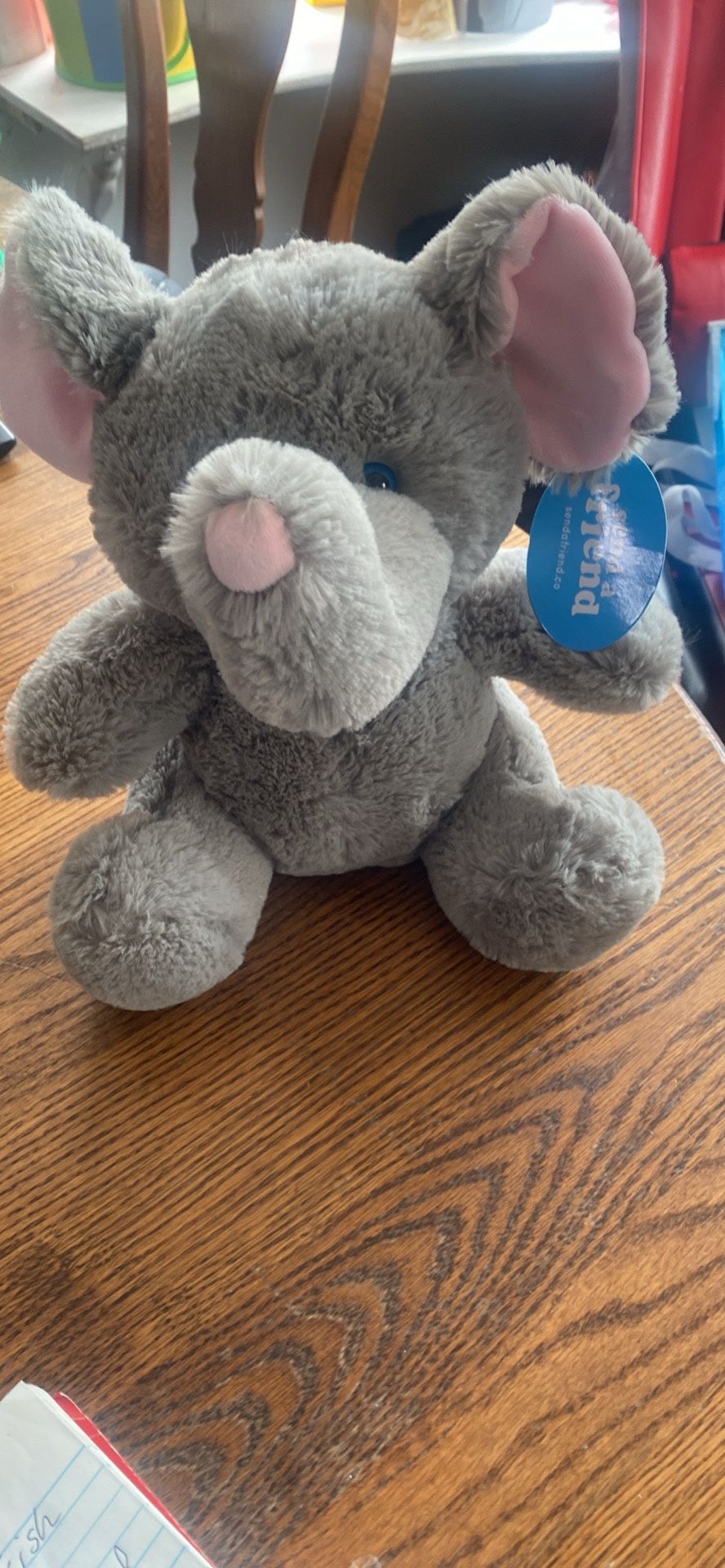 Eli the Elephant Stuffed Gray Animal Send a Friend 13”