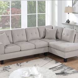 BRAND NEW 2PC SECTIONAL SOFA SET WITH ACCENT PILLOW INCLUDED $345