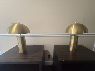 Brass Mushroom Table Lamps – Set of 2