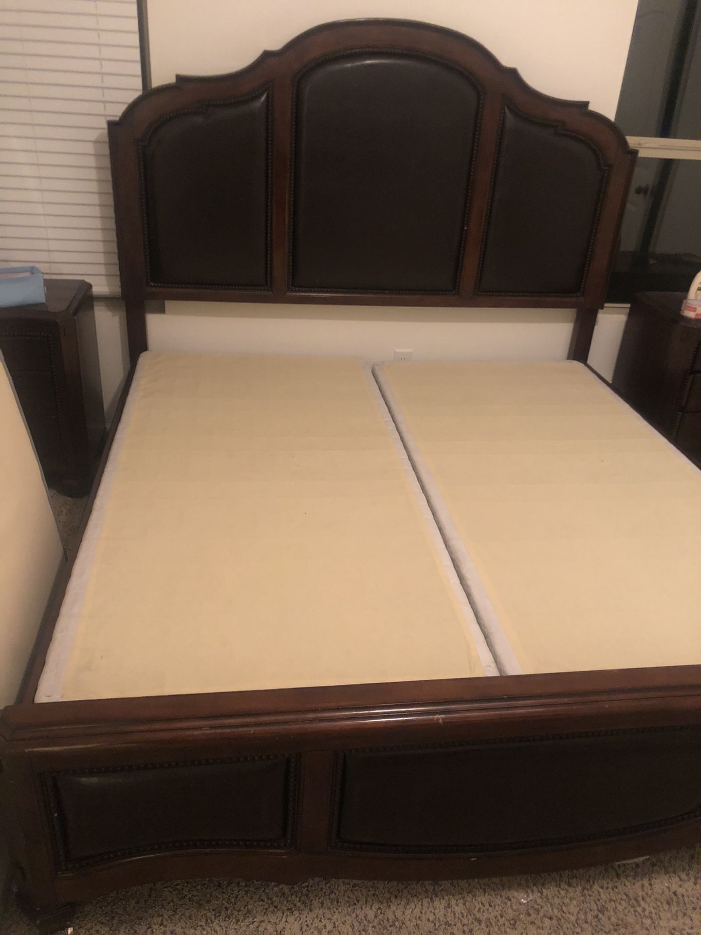 King Bed Frame( header and footer) , w/ frame, and box