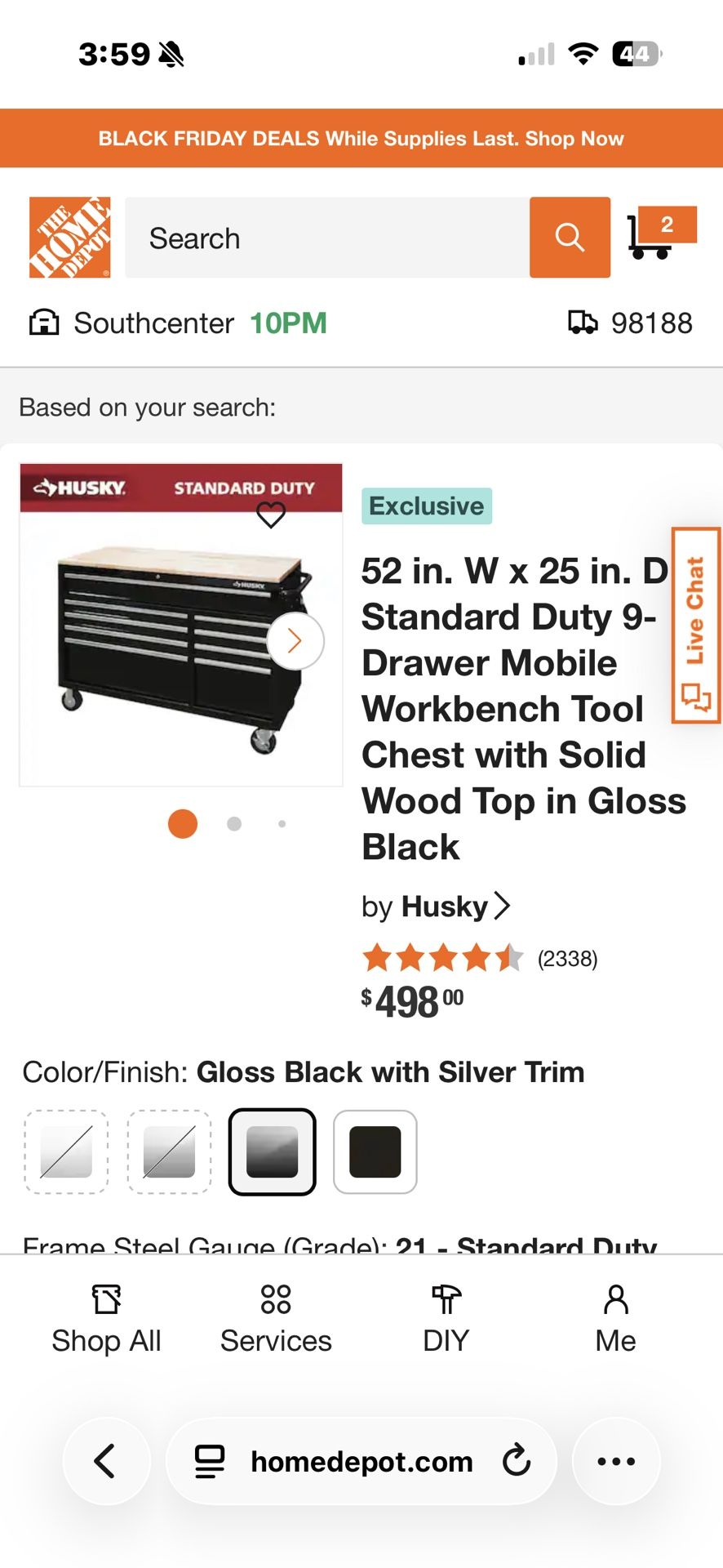 Used 52” Husky Tool Box