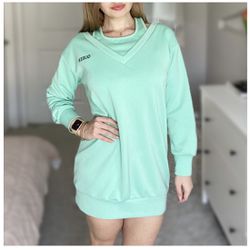 Light Green Hooded Sweater Dress XS(2) Size