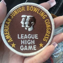 American Junior Bowling Congress 1970’s League High Game Patch 1970’s Original 