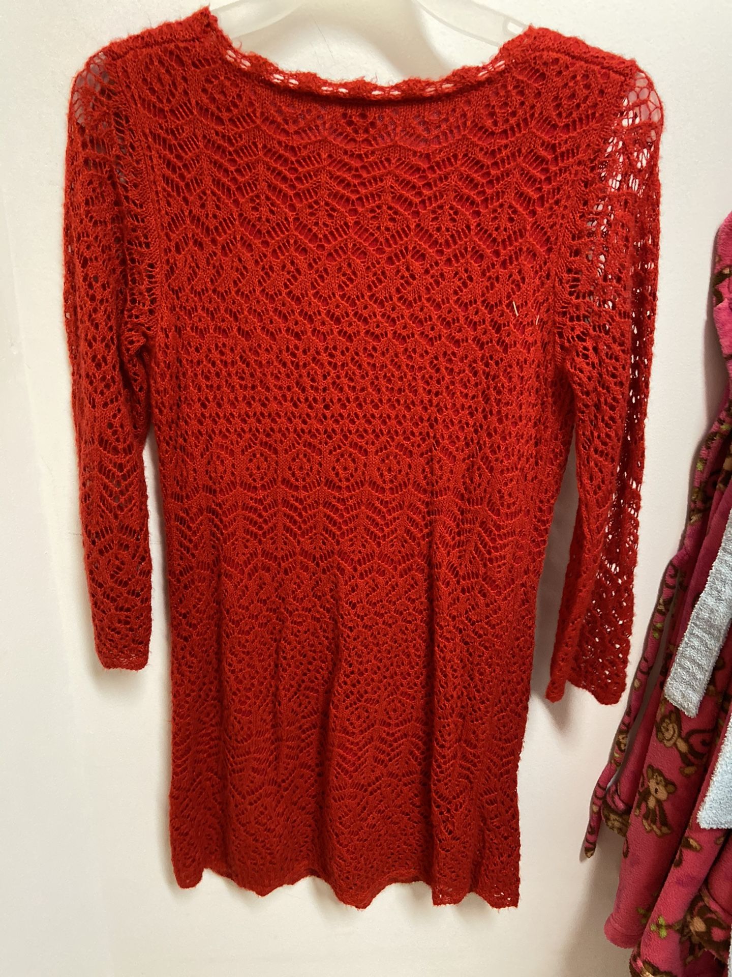 Cat & Jack red long sleeve dress, size 14/16 girls
