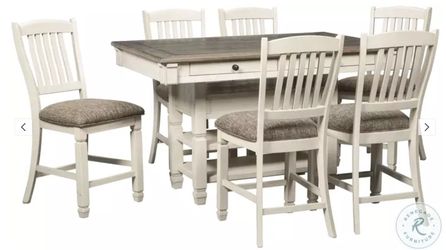 Bolanburg white and gray rectangular counter height, dining room set