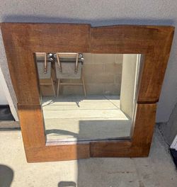 Pier One Mirror Chiseled Mirror Hand Crafted Wood Frame