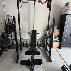 Marcy cage home gym with bench