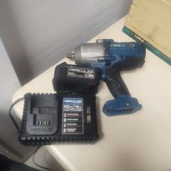 Hercules Half Inch 20 Volt Brushless Impact Wrench With A Battery And Charger